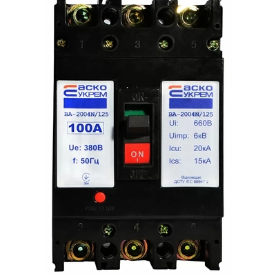 Автоматичний вимикач АсКо ВА-2004N/125 3P, 100А (A0010040067)