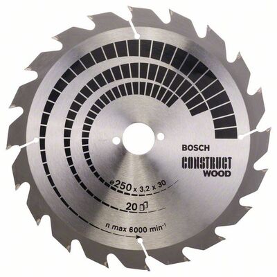 Пильный диск Bosch Construct Wood, 250x30 мм. (2608641774)
