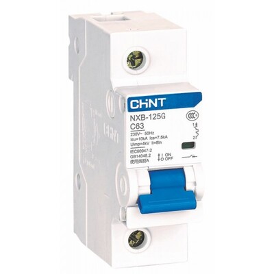 Автоматический выключатель Chint NXB-125 1P, D 100A, 10kA (816126)