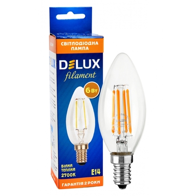 Лампа Delux BL37B, 6Вт, 2700K, E14 (90011683)