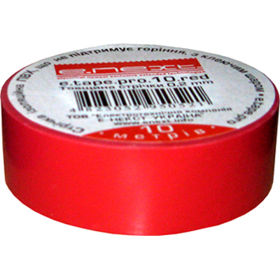 Изолента E.Next e.tape.pro.10.red, 10 м., красный (p0450001)