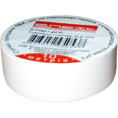 Изолента E.Next e.tape.pro.10.white, 10 м., белый (p0450004)