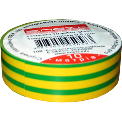 Изолента E.Next e.tape.pro.10.yellow-green, 10 м., желто-зеленый (p0450007)