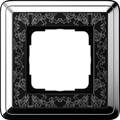 Рамка Gira ClassiX Art 1 п., хром/черный (0211682)