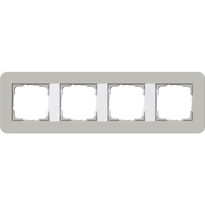 Рамка Gira E3 4 п., сірий/білий (0214412)