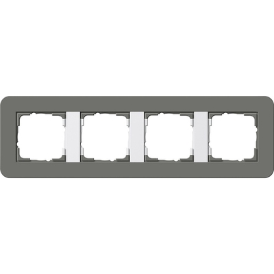 Рамка Gira E3 4 п., темно-серый/белый (0214413)