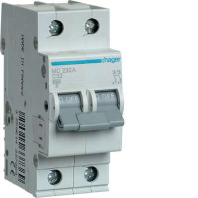 Автоматический выключатель Hager MC232A 32А, 2 п., С, 6kA (MC232A)