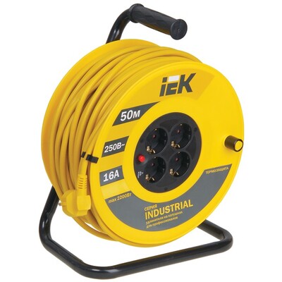 Удлинитель IEK Industrial УК50 4x2P+E/50 м., 16А (WKP15-16-04-50)