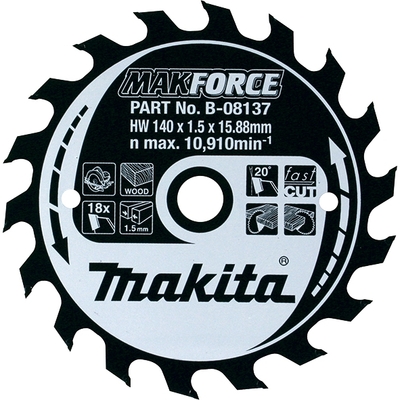 Пильный диск Makita MAKForce 140x15,88 18Т (B-08137)