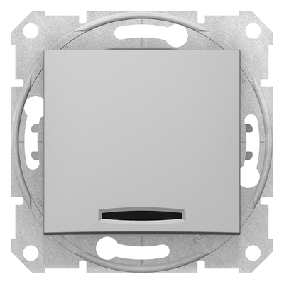 Выключатель Schneider Electric Sedna 1 кл., 2-х полюсный, с индикатором, алюминий (SDN0201160)