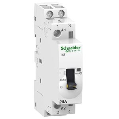 Контактор Schneider Electric iCT 25A 2NO 230В, AC, ручное управление (A9C21732)