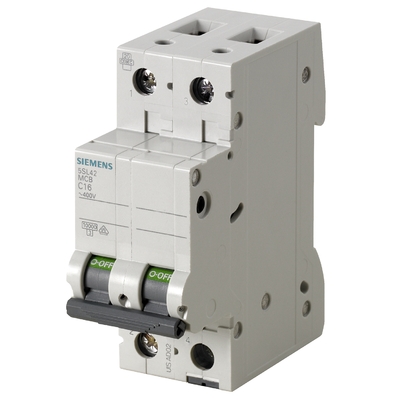 Автоматический выключатель Siemens 5SL4, 2P, 0.5A, D, 10 kA (5SL4205-8)