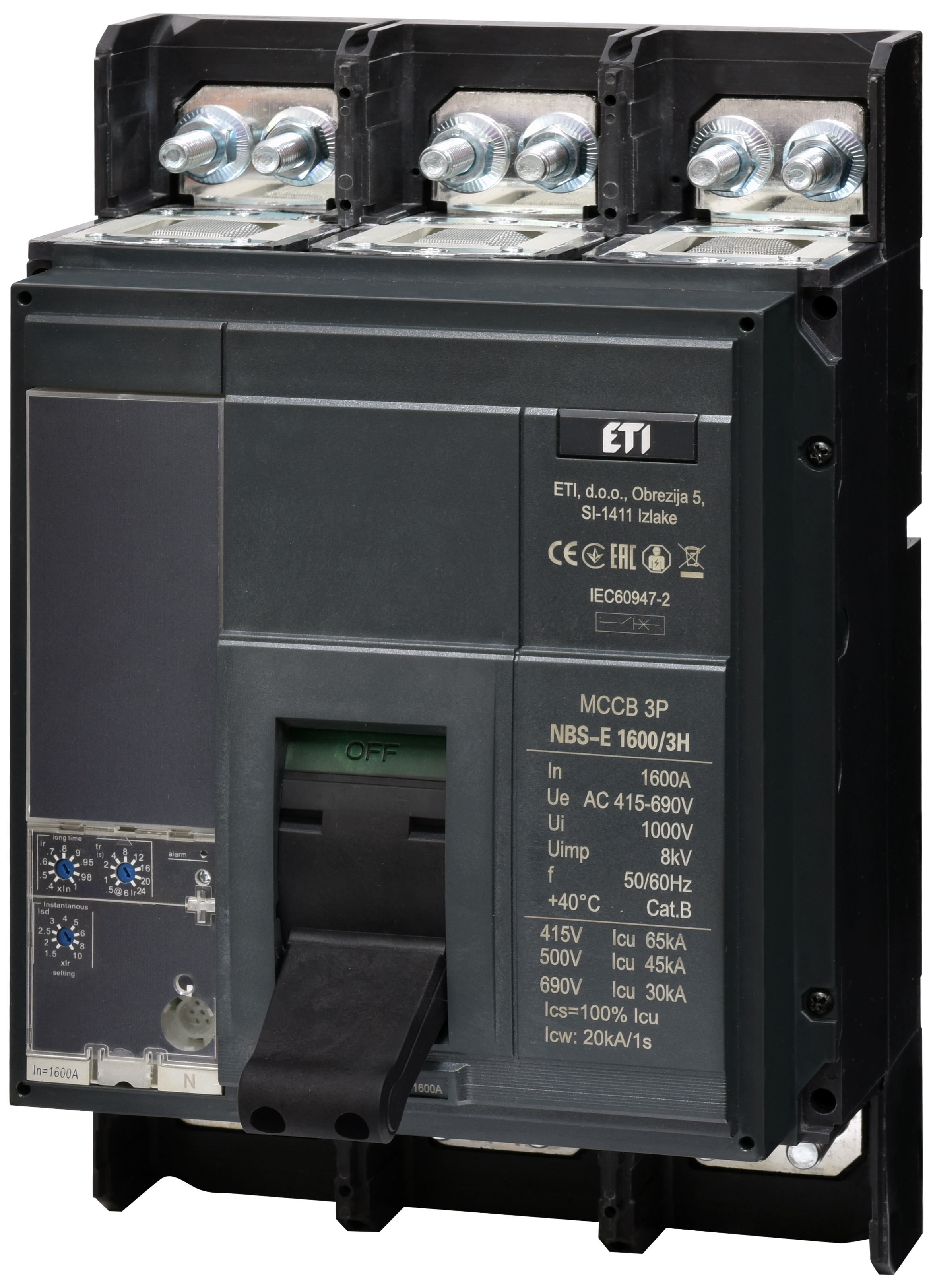 Автоматический выключатель ETI Etibreak NBS-E 1600/3H, 1600A (4673183)