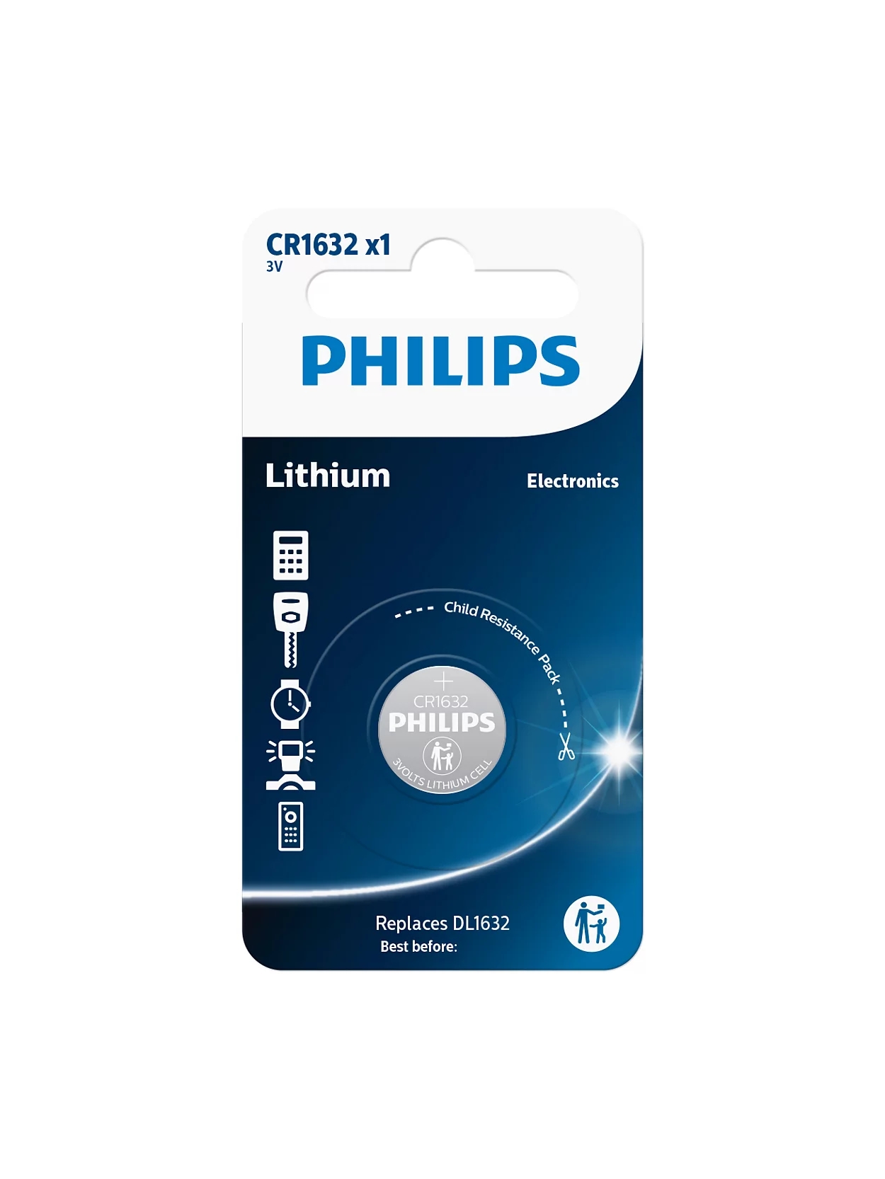 Батарейка Philips CR1632, BL1 (CR1632/00B)