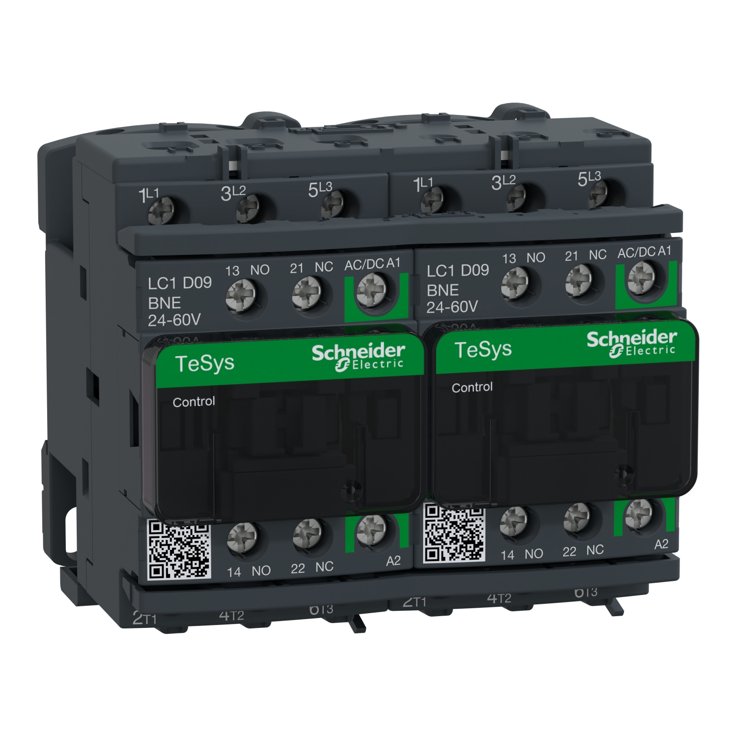 Реверсивный контактор Schneider Electric TeSys D 3P, 9A, 1NO+1NC, 24...60V, AC/DC (LC2D09BNE)