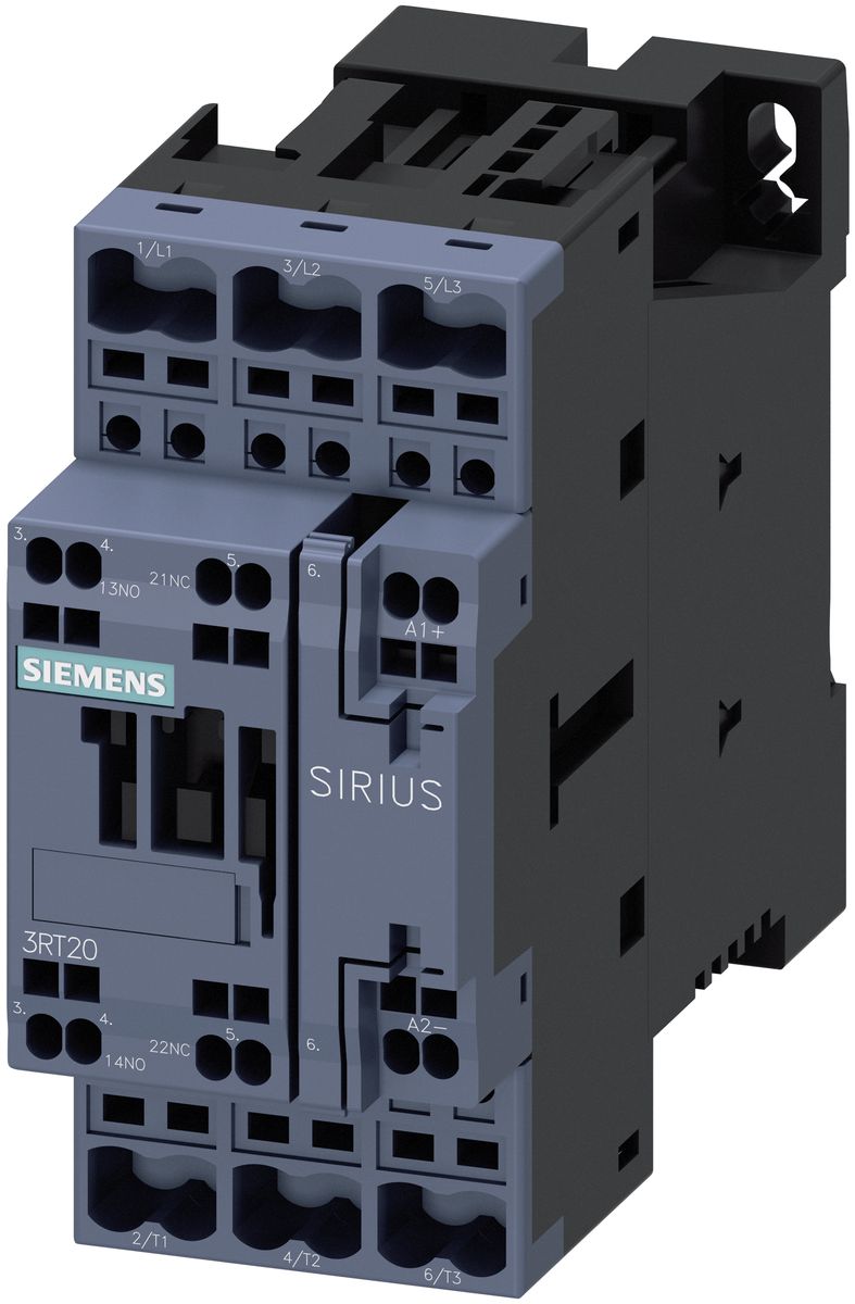 Контактор Siemens Sirius 3RT2 3P, 12А, 1NC+1NO, 125V/DC, пружинная клемма (3RT2024-2BG40)