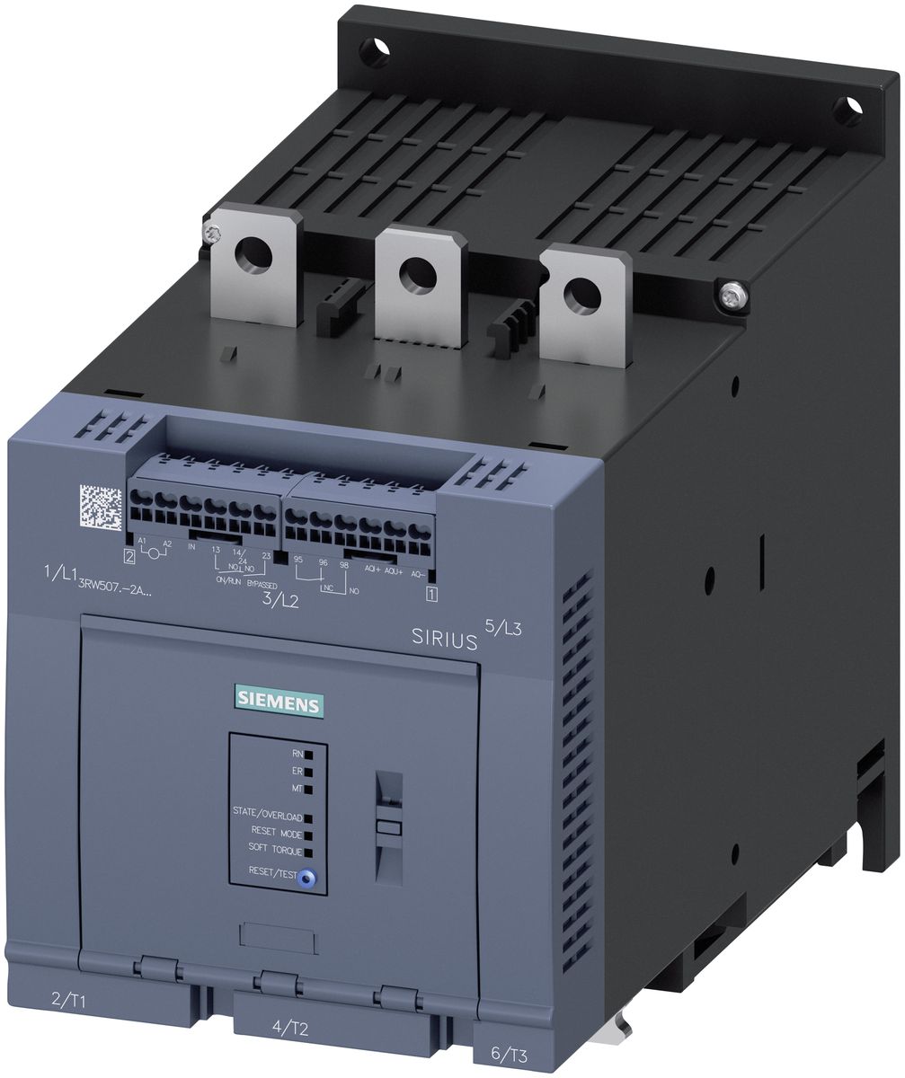 Пристрій плавного пуску Siemens Sirius 3RW50 210A, 24В, AC/DC, пружинні клеми (3RW5072-2AB04)