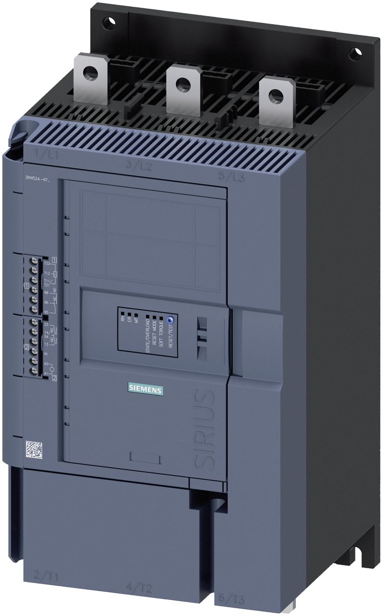 Плавный пуск Siemens Sirius 3RW52 210А, 24В, AC/DC, винтовые клеммы, вход термистора (3RW5243-6TC04)