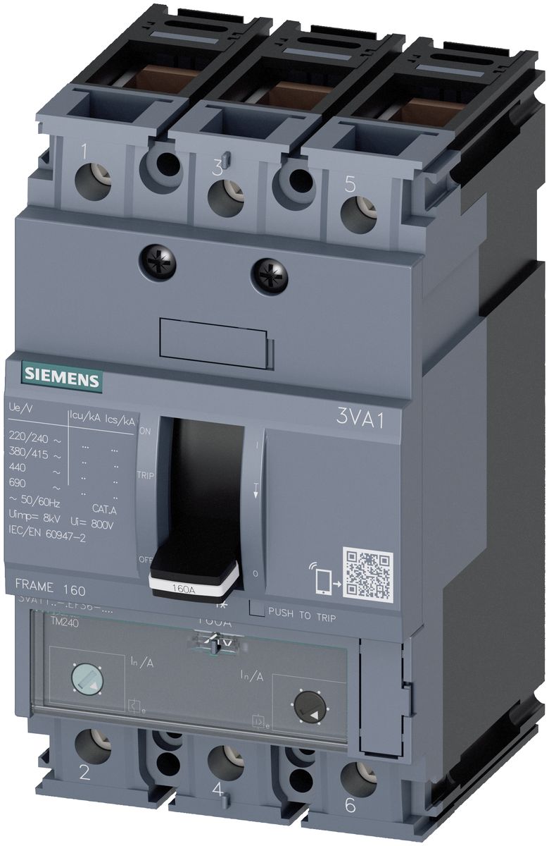 Автоматический выключатель Siemens Sentron 3AV1 3P, 40A, 55 kA, TM240, ATAM, 28...40А./II=5xIn (3VA1140-5EF36-0AE0)